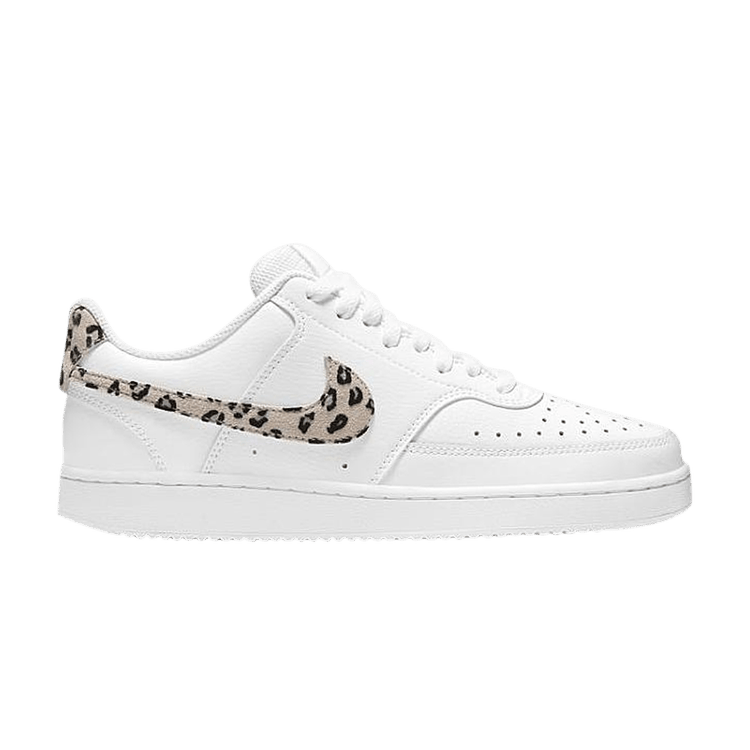 Nike Court Vision Low Leopard Swoosh White (W) | Find Lowest Price ...